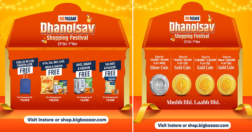 Get assured Gold and Silver coins at Big Bazaar’s Dhanotsav Shopping Festival