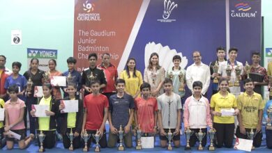 Chief Guest Ms Upasana Kamineni gave away prizes to the winners at the valedictory of The Gaudium Junior Badminton Championship!