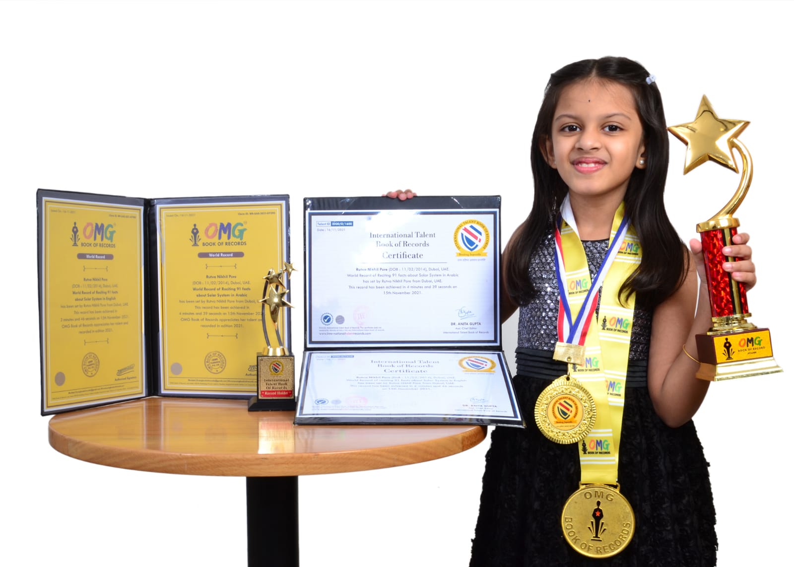 Rutva, a 7-year-old Indian, UAE resident created two World Records in ...