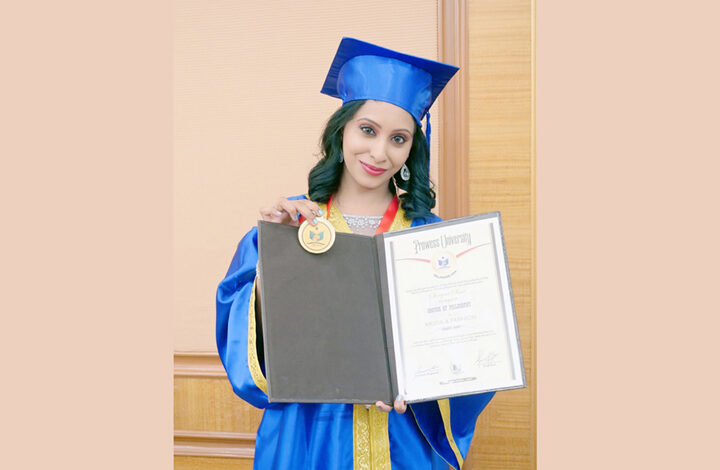 Shreyaa Sumi -International Model is conferred with a Honorary Doctorate from USA University